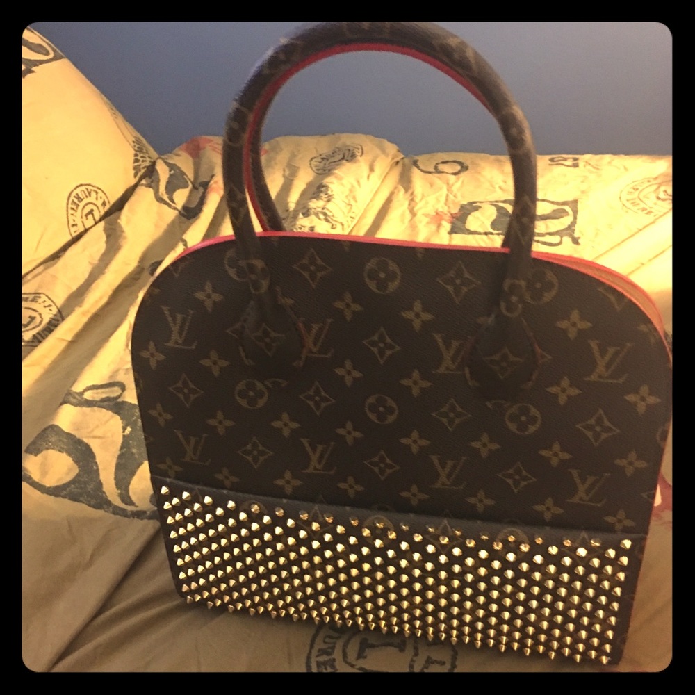 LV Monogram Christian Louboutin Calf Hair Tote